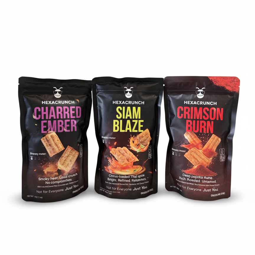 Cricket Protein Rice Crackers | 3-Pack Standard Mix (3 × 30g)