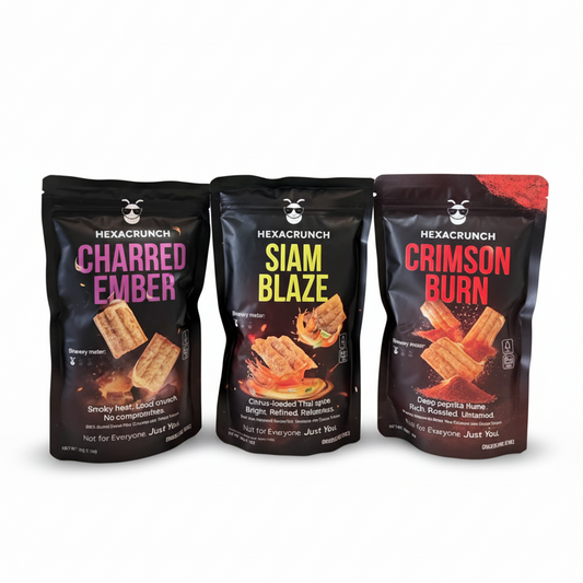 Cricket Protein Rice Crackers | 3-Pack Standard Mix (3 × 30g)